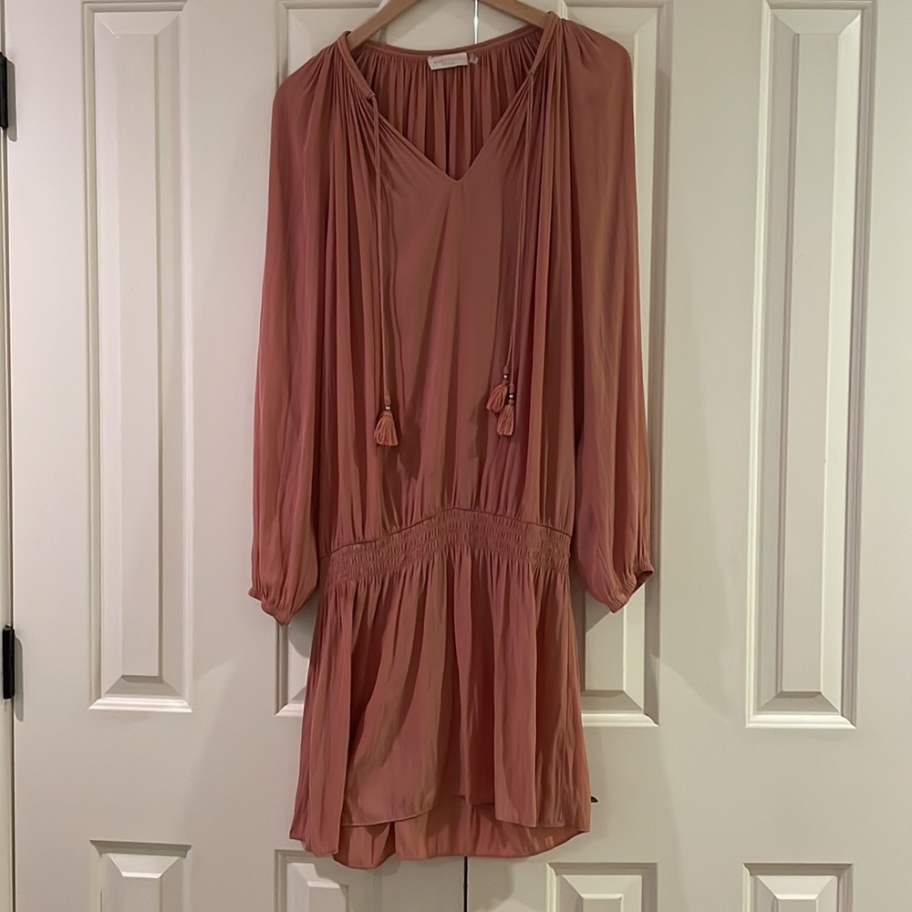 L Ramy Brook (New York) pink V neck silk mini dress 👗